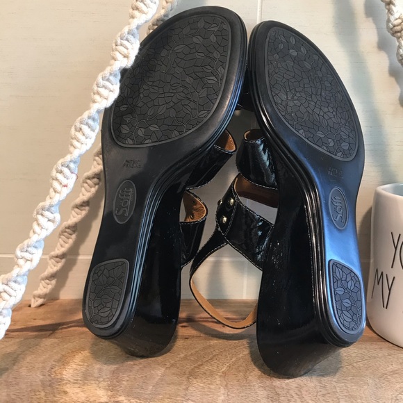 Sofft Lia Patent Leather Wedge Slingback Sandal - Picture 8 of 10